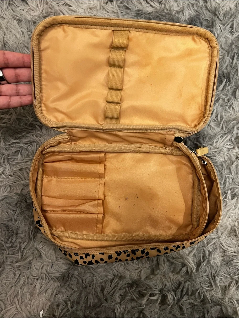 Leopard Print Cosmetic Bag in Yellow